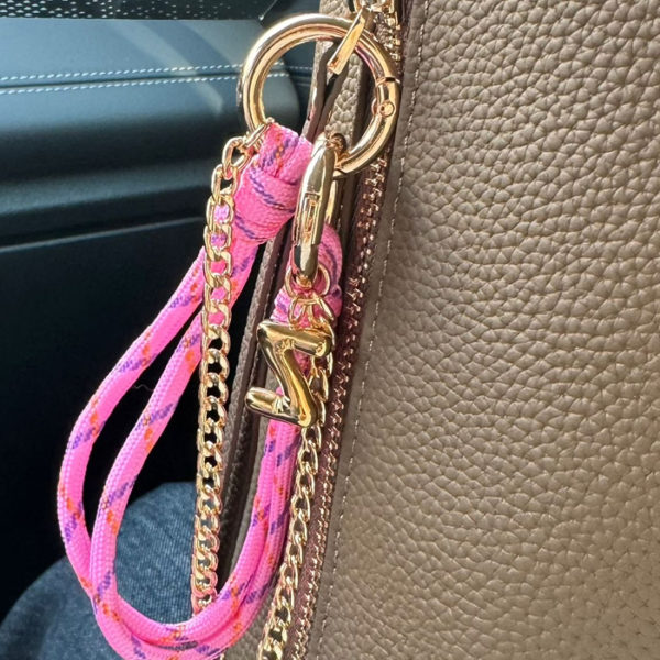 Pink bag charm